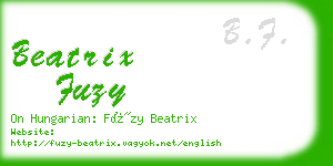 beatrix fuzy business card